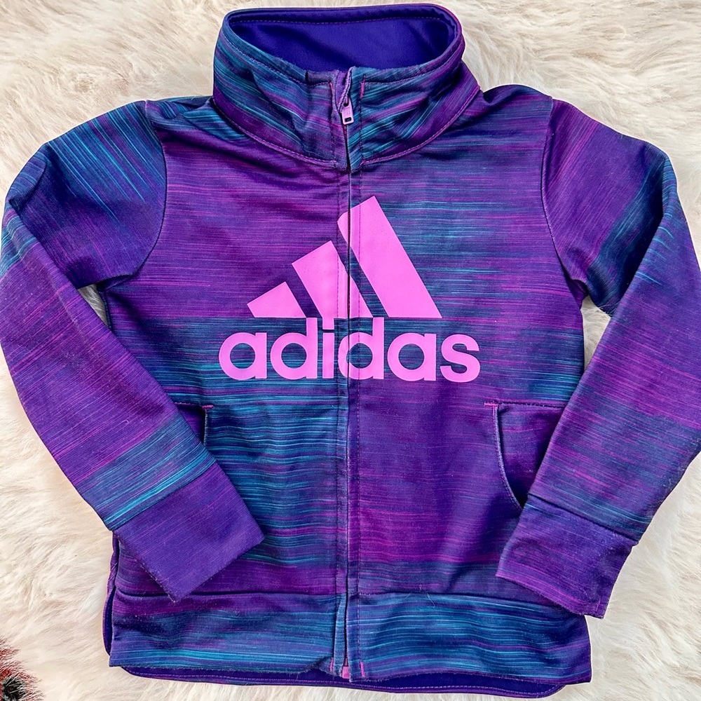 Adidas -Tracksuit Purple Zip-Up Jacket -Girls Size 3T